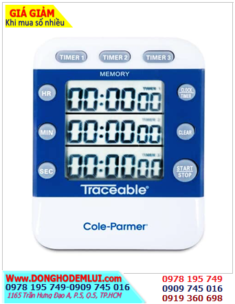 Traceable 5008, Đồng hồ cài đặt hẹn giờ đếm lùi 03 kênh Traceable @ Triple-Display Digital Timer /Đã hiệu chuẩn tại Mỹ 